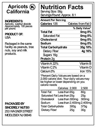 Dried Jumbo California Apricots, Dehydrated Sweet Gourmet Snacking Food Kosher and Gluten Free - Eco Trade Company