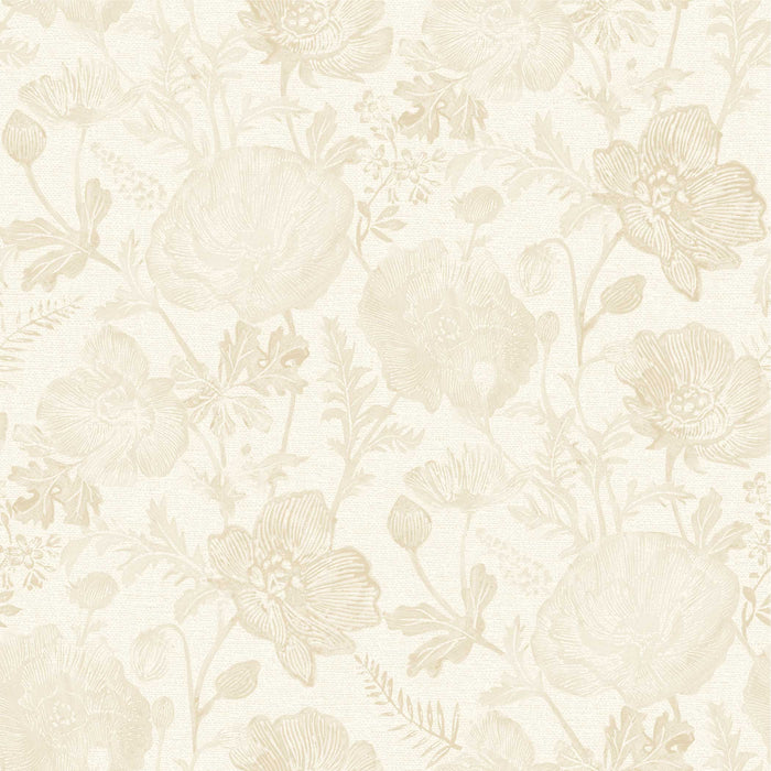 SINGLE ROLL / Ivory Poppies
