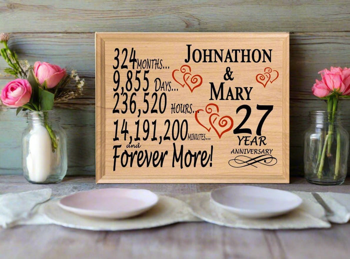 Personalized 27 Year Anniversary Gift