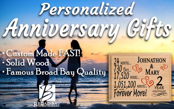 2 Year Anniversary Gift Personalized 2nd Wedding Anniversary Present - Broad Bay Personalized Gifts Shipped Fast