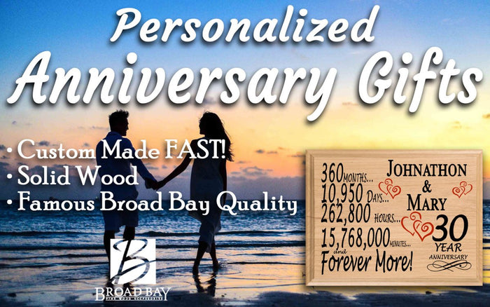 30 Year Anniversary Gift Personalized 30th Wedding Anniversary Present - Broad Bay Personalized Gifts Shipped Fast