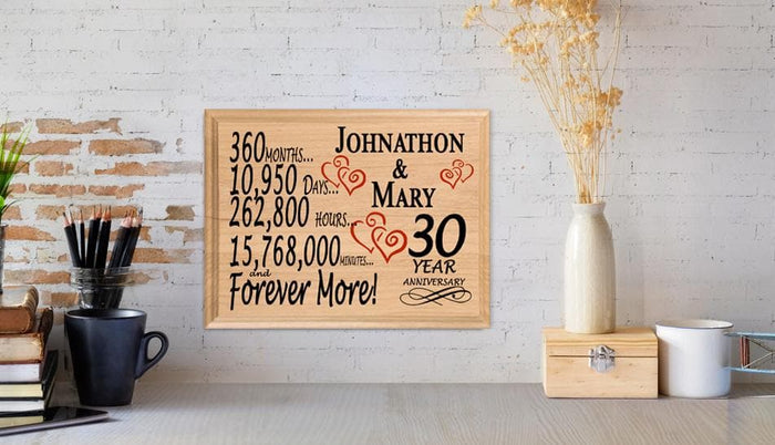 Unique 30 year anniversary gift
