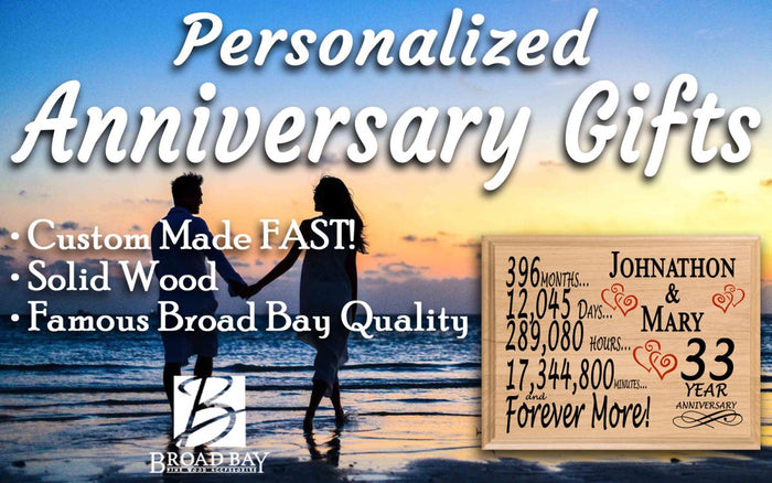 33 Year Anniversary Gift Personalized 33rd Wedding Anniversary Present - Broad Bay Personalized Gifts Shipped Fast