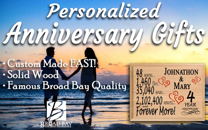 4 Year Anniversary Gift Personalized 4th Wedding Anniversary Present - Broad Bay Personalized Gifts Shipped Fast