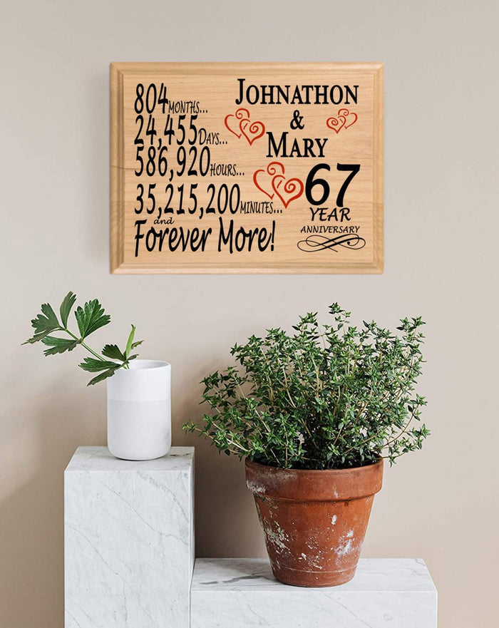 67 year wedding anniversary gift