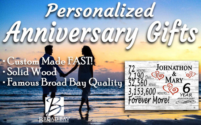 6 Year Anniversary Gift Personalized 6th Wedding Anniversary Gift - Broad Bay Personalized Gifts Shipped Fast