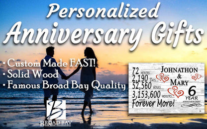 6 Year Anniversary Gift Personalized 6th Wedding Anniversary Gift - Broad Bay Personalized Gifts Shipped Fast