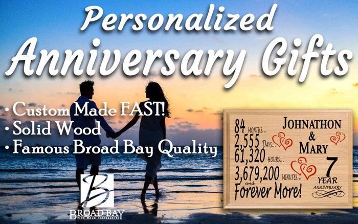 7 Year Anniversary Gift Personalized 7th Wedding Anniversary Present - Broad Bay Personalized Gifts Shipped Fast