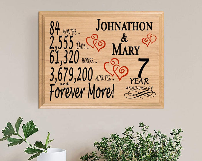 7 Year Anniversary Gift Personalized 7th Wedding Anniversary Present - Broad Bay Personalized Gifts Shipped Fast