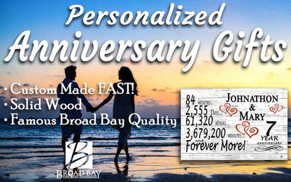 7 Year Anniversary Gift Personalized 7th Wedding Anniversary Present - Broad Bay Personalized Gifts Shipped Fast