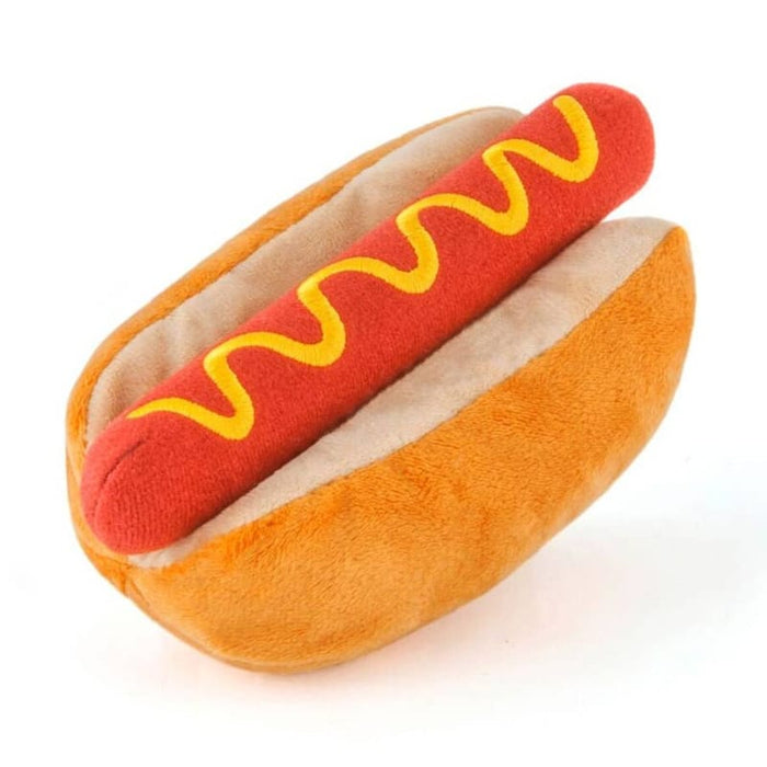 P.L.A.Y. Pet Lifestyle and You Dog Toys American Classic Hot Diggy Dog Interactive Plush Squeaky Dog Toy - 2 Pc