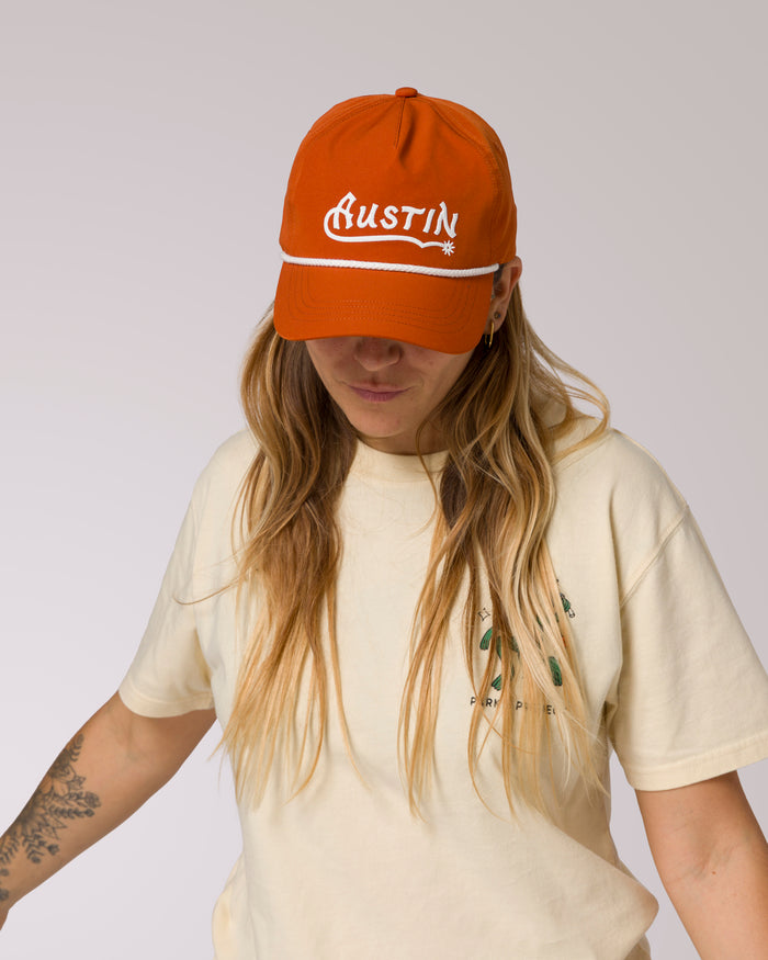 Shop Austin Daytrippin' Throwback Hat Inspired by Austin Texas | burnt-orange