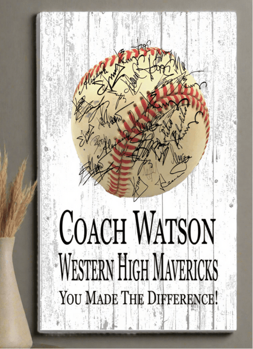 Baseball Coach Gift Plaque Personalized Team SIGNABLE for Coaches - Broad Bay Personalized Gifts Shipped Fast