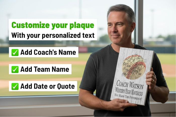 Baseball Coach Gift Plaque - Personalized and Signable by the Team