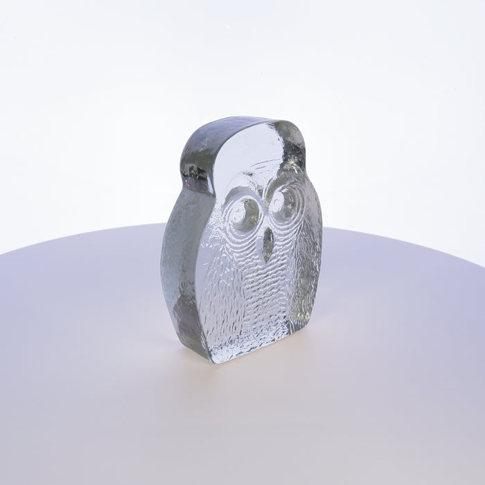 Blenko Glass 7" Owl Bookend (Translucent Clear)