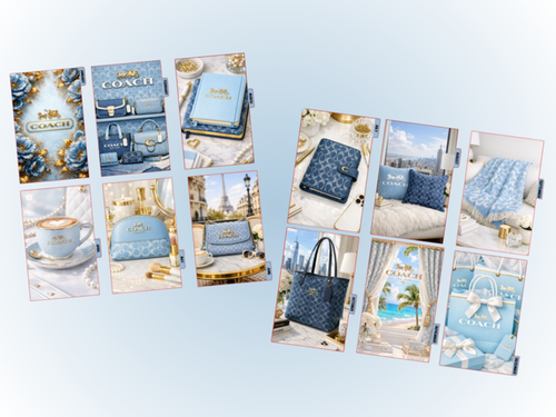 Blue Denim Coach | Monthly Dividers | A6 Rings | Set of 12