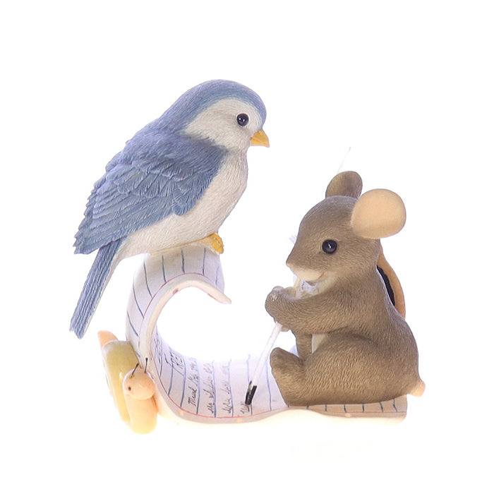 Charming_Tails_98269_Pen_Pals_Mouse_Figurine Front View