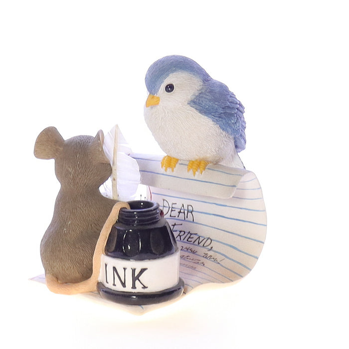 Charming_Tails_98269_Pen_Pals_Mouse_Figurine Back Left View