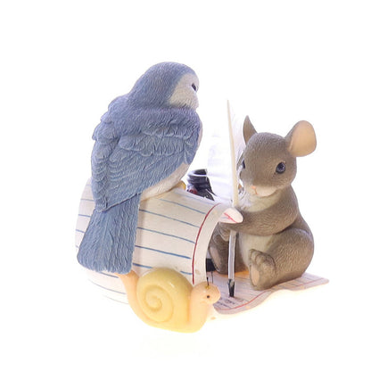 Charming_Tails_98269_Pen_Pals_Mouse_Figurine Front Right View