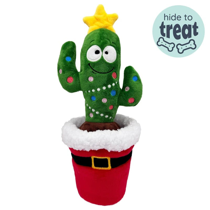 Huxley & Kent Dog Toys Christmas Holiday Seek 'n Treat Prickly & Bright Pawt Plush Squeaky Dog Toy