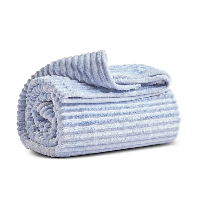 Couverture Karaca Ruby Stripe Wellsoft single, bleu