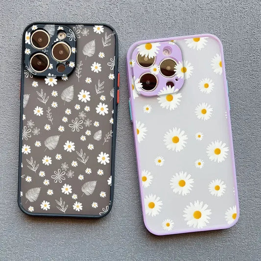 A phone case with a flower pattern and a pair of sunglasses