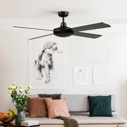 Devanti 52'' Ceiling Fan w/Remote - Black -Home Living Store - -