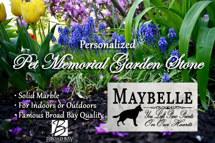 German Shepherd Memorial Stone Personalized Dog Garden Rock Grave Marker Outdoor or Indoor - Broad Bay Personalized Gifts Shipped Fast