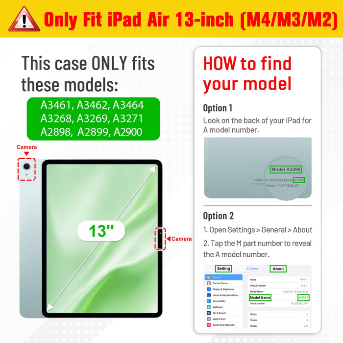iPad Air 13-inch (M4 chip 2026, M3 chip 2025, M2 chip 2024) Magnetic Stand Case [7 Angles] | Fintie