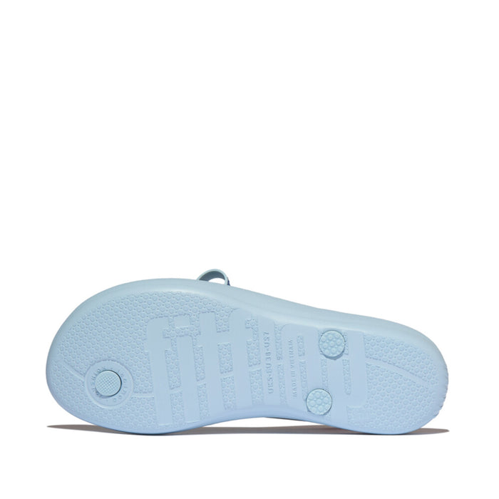 iQUSHION Glitz-Bow flip-flops with cushioned footbed, anatomically shaped straps, delicate bow detail, waterproof and lightweight.