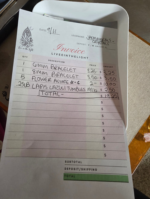 @jasminerals_crystals clear out the backstock live sale invoice