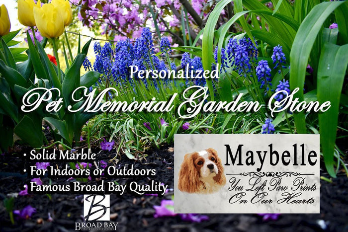 King Charles Spaniel Memorial Stone Dog Grave Marker Custom Garden Plaque - Broad Bay Personalized Gifts Shipped Fast