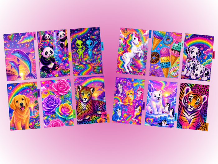 Lisa Frank | Monthly Dividers | A5 Rings | Set of 12 | PRE-ORDER