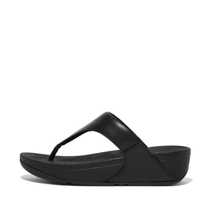 LULU leather toe-post sandals with padded Microwobbleboard™ midsole, ergonomic arch support, and minimalist triangular vamp design.