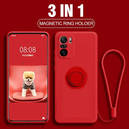 the red phone case with a phone holder