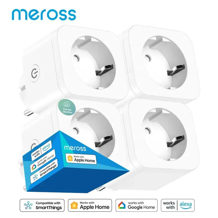A close up of a box of three different types of power outlets