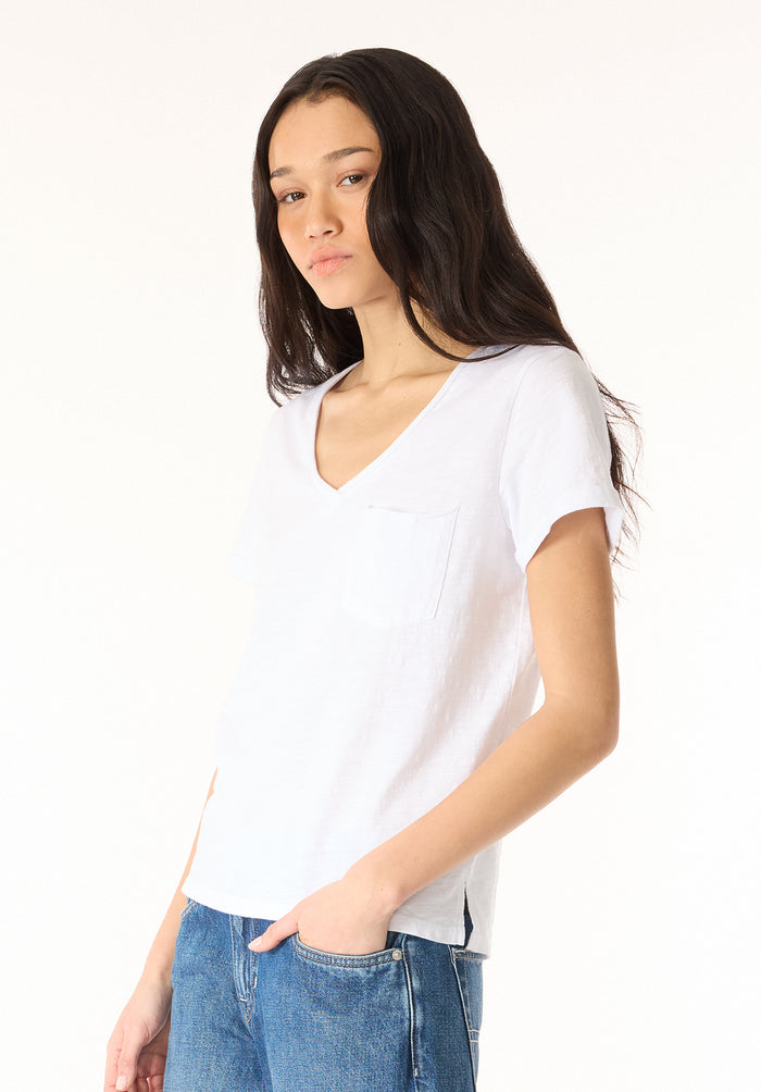 Buffalo Women T-Shirts White Knit Tees Short Sleeve