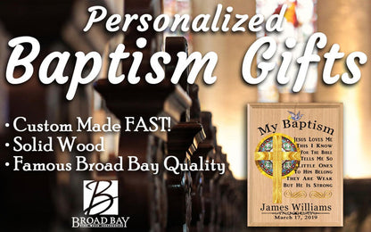 Personalized Baptism Gift Plaque - Broad Bay Personalized Gifts Shipped Fast