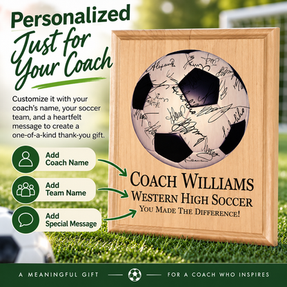 Soccer Coach Plaque For Great Soccer Coaches - Signable by the Team