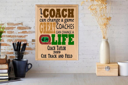 Track Coach Plaque Gift For Great Team Coaches - Broad Bay Personalized Gifts Shipped Fast