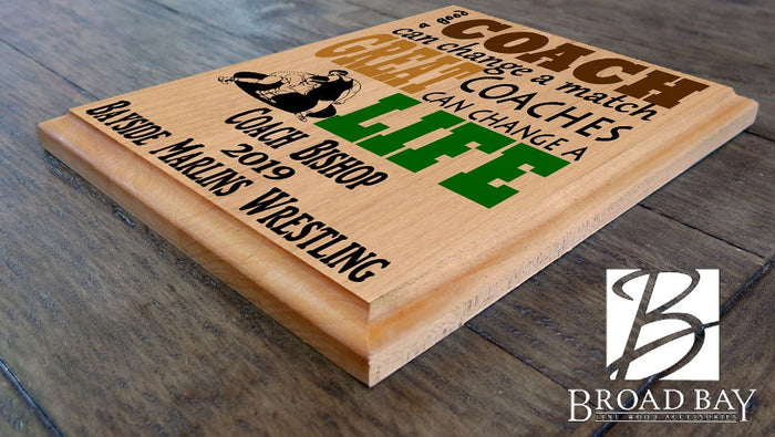 Wrestling Coach Gift Plaque