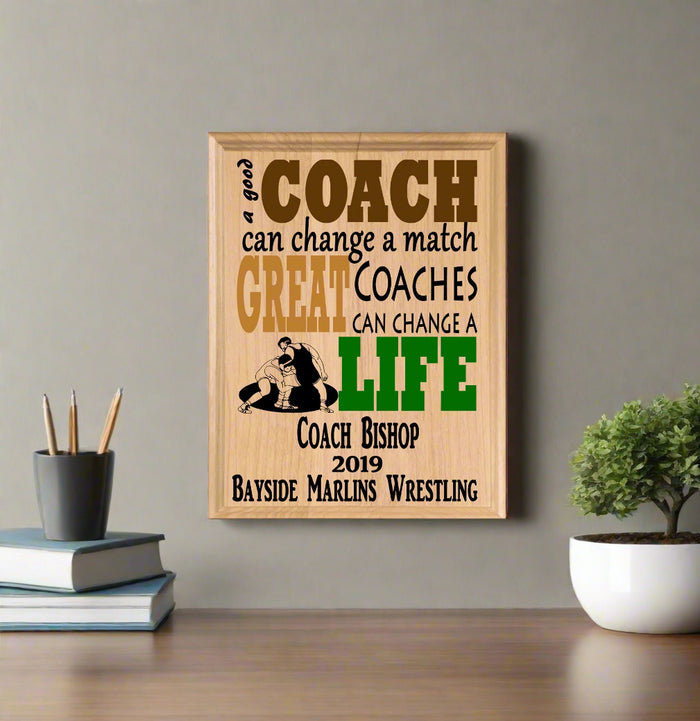Wrestling Coach Plaque