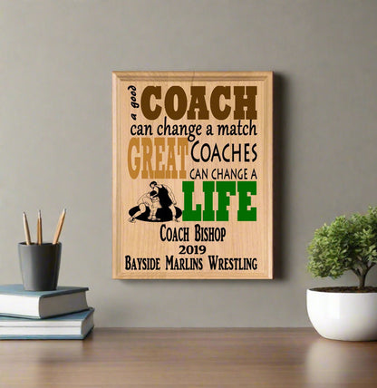 Wrestling Coach Plaque