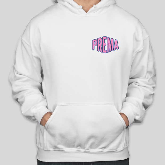 PREMA Retro Design 50/50 Hoodie Unisex - White