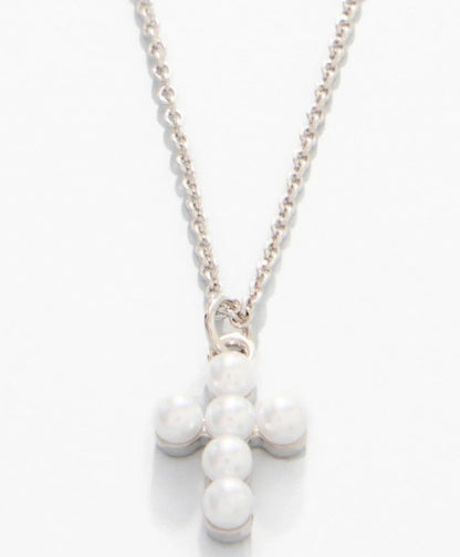 Sea La Vie Necklace Faith/Pearl Cross