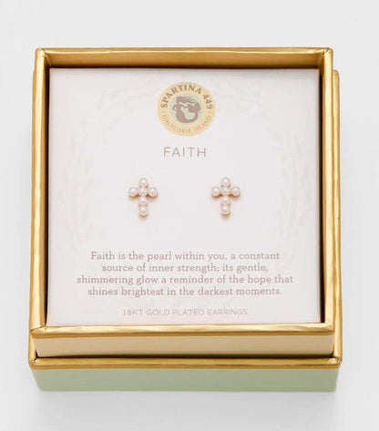 Sea La Vie Necklace Faith/Pearl Cross