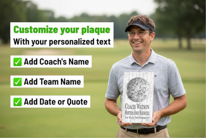 Signable Golf Coach Gift Plaque - Team Signed Custom Wood Award
