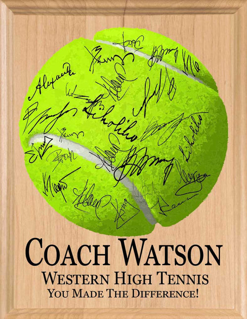 Tennis Coach Plaque Signable