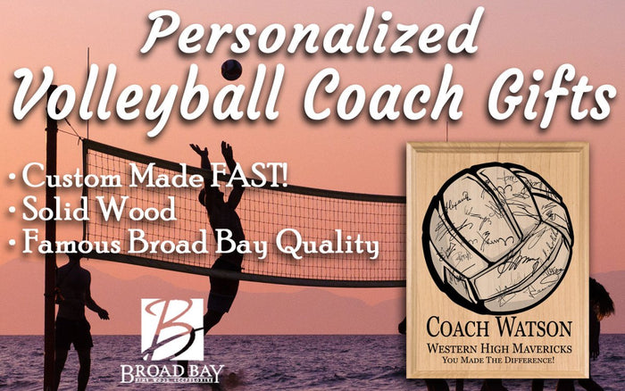 Volleyball Coach Gift Plaque Personalized SIGNABLE For Coaches - Broad Bay Personalized Gifts Shipped Fast