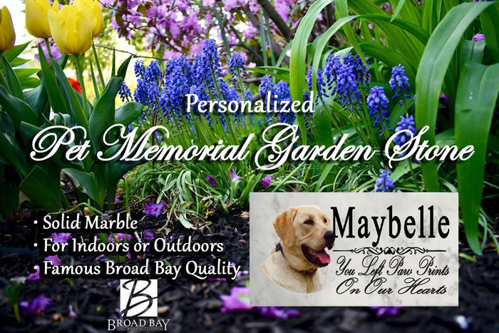 Yellow Lab Memorial Stone Custom Grave Marker Plaque for Pet Labrador Dog - Broad Bay Personalized Gifts Shipped Fast